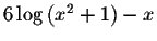 $6\log \left( x^{2}+1\right) -x$
