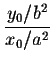 $\displaystyle \frac{y_0/b^2}{x_0/a^2}$