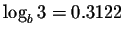 $\displaystyle \log_{b}3=0.3122 $