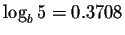 $\displaystyle \log_{b}5=0.3708 $