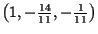 $\left( 1,-\frac{14}{11},-\frac{1}{11}%
\right) \bigskip $